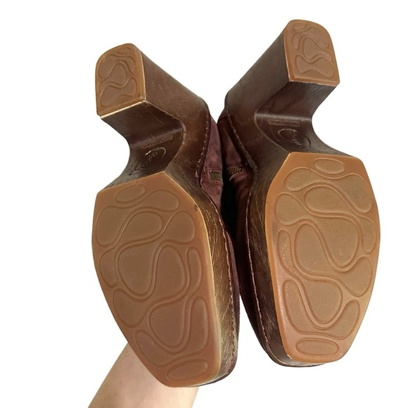 Born Hailey Burgundy Suede Leather Platform Bootie Size 6M New - Picture 8 of 10